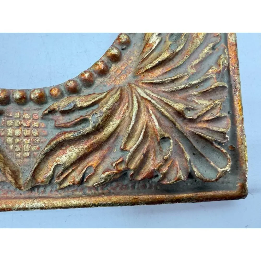 Ornate Resin Square Picture Frame Gold Bronze Floral Round Opening Decor